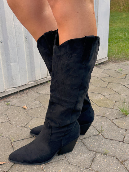 Nelly High Cowboy Boots - Black