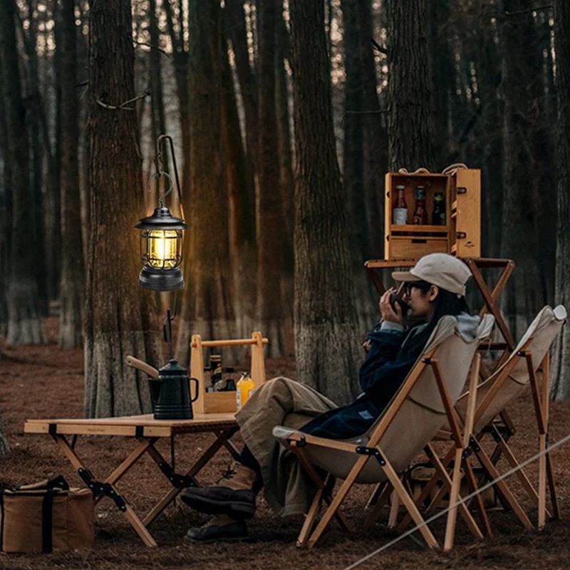 Retro campinglampe - bærbar og vanntett